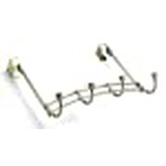 4 Hook Brushed Nickel Over The Door Hanger