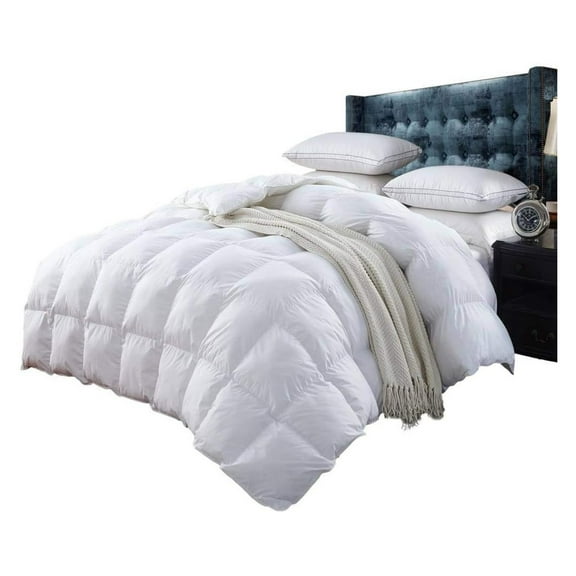 1000TC Hungarian GOOSE DOWN Comforter, Baffle Box, Egyptian Cotton Cover, Size - King