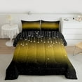 thumbnail image 2 of Feelyou Psychedelic Galaxy Kids Bedding Comforter Set, Bling Stars Print Twin Comforter Sets, Yellow Black Reversible Bedding Set, Luxury Bedroom Decor, 2-Piece, 2 of 8