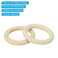 thumbnail image 4 of Uxcell 100mm 3.9" Wooden Rings 15mm thick, 10 Pack Natural Wood Rings Unfinished Wood Loop, 4 of 6