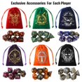 thumbnail image 2 of Starry Sky D&D Dice Set with Character Pattern Dice Pouches - 42 Pcs Polyhedral Dice Set - PU Leather and Velvet Dice Tray for Dungeons and Dragons RPG MTG Table Games, 2 of 4