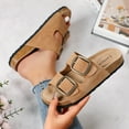 thumbnail image 5 of Women's Faux Suede Double Buckle Sandals, Cork Footbed, 5 of 6