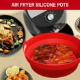 thumbnail image 2 of Manunclaims Air Fryers Liners Non-stick Heat-resistant Oil-proof Baking Food Grade Basket Silicone Pan for Ninja DZ201, 2 of 8