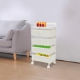 thumbnail image 5 of 4-Tier Rotating Kitchen Storage Rack 6.61 LBS Utility Cart No Assembly Kitchen Organizer on Rolling Wheels for Bedroom, Laundry Room, Office, 5 of 7