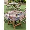thumbnail image 4 of Outdoor Tablecloths with Umbrella Hole & Zipper, Vintage Flowers Round Tablecloth 54 Inch, Spring Watercolor Floral Dragonflies Beige Waterproof Table Cloth, Patio/Pool/Picnic Table Covers, 4 of 8
