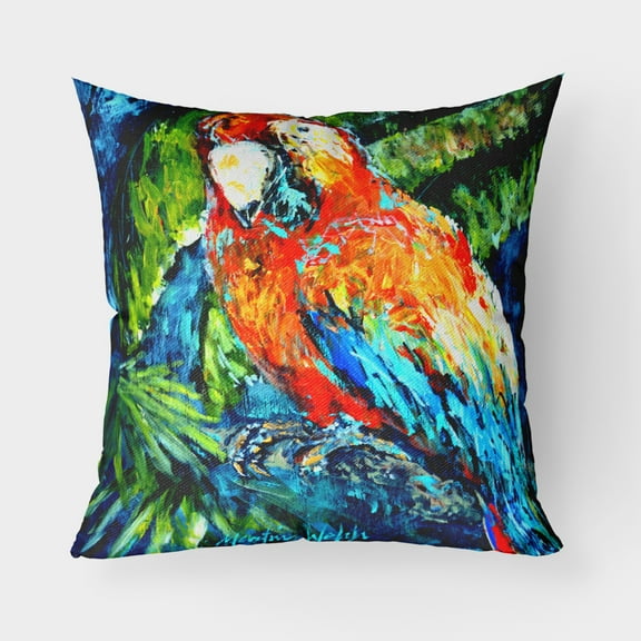 Carolines Treasures MW1204PW1818 Yo Yo Mama Parrot Canvas Fabric Decorative Pillow  18H x18W multicolor