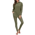 thumbnail image 2 of Delayuji Women's 2 Piece Pajamas Sets Outfits Ribbed Knit Set Lightweight Tops and Stretchy Leggings Pants Sets Loungewear Sleepwear, 2 of 5