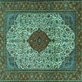 thumbnail image 1 of Ahgly Company Indoor Square Persian Turquoise Blue Traditional Area Rugs, 8' Square, 1 of 4