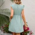 thumbnail image 5 of Summer Dresses for Women Trendy V Neck Ruffle Sleeveless Sundress Casual A Line Swing Beach Mini Dress, 5 of 5