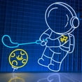 thumbnail image 3 of Glowneon Astronaut Playing Golf Neon Sign, Astronaut Golf Led Light, 3 of 4