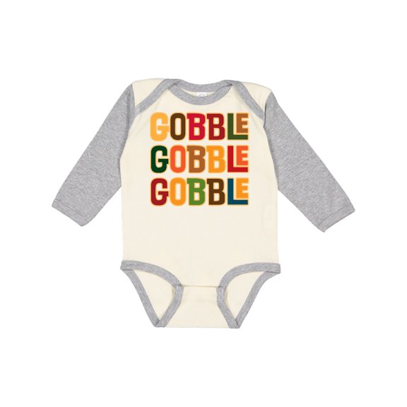 Inktastic Thanksgiving Funny Gobble Boys or Girls Long Sleeve Baby Bodysuit