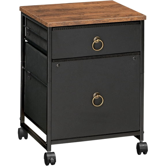 File Cabinet, 2-Drawer Vertical Mobile Office Cabinet, Rolling Printer Stand, for A4/Letter Size Files, Nonwovens Drawer, for Home Office