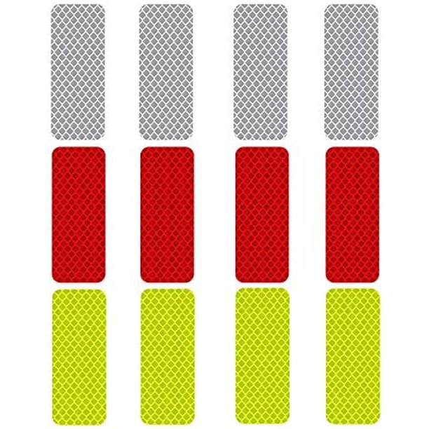 30 piezas 1.18in x 3.25in (3cm x 8cm) 3M Reflective Diamond Grade Pegatinas impermeables Paquete multicolor