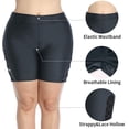 thumbnail image 3 of Sociala Women's Plus Stretch Board Short Tummy Control Lace-Up Swim Bike Sport Shorts, 3 of 5