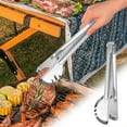thumbnail image 4 of JoyMoreHome Stainless Steel Steak Clamp Food Clip Tongs Bread Meat BBQ Kitchen Cooking Tool,Heat Resistant Serving Tongs Metal Flipper Barbecue, 4 of 5
