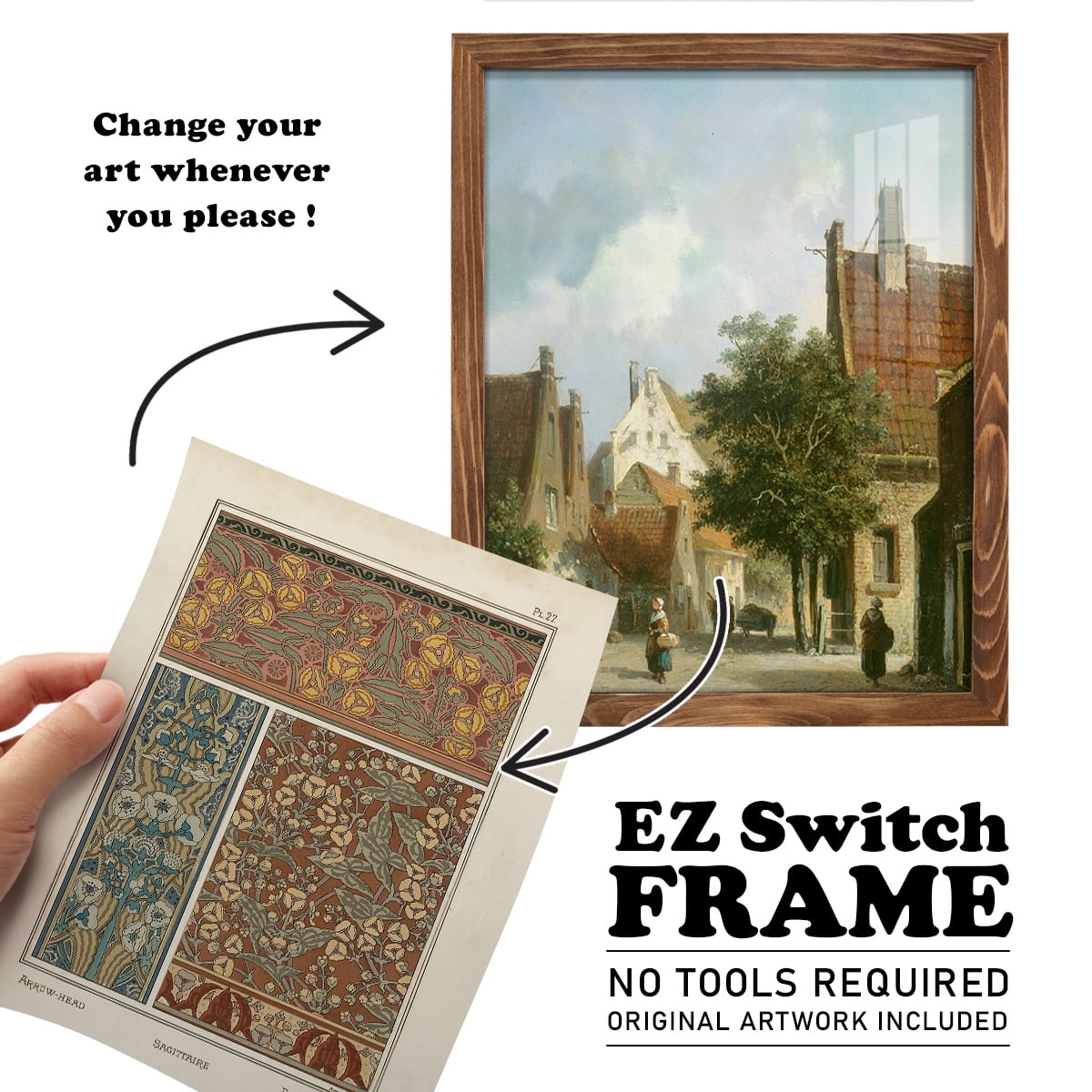Nouveau Decorative II - Framed Print w/glass - Walnut