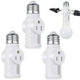 thumbnail image 1 of CUITING 3 Prong Light Socket Adapter  E26 Light Bulb Outlet Adapter  Polarized Light Socket to Plug Adapter  White Light Bulb to 2/3 Prong Outlet Plug Splitter Converter for Garage Porch, 1 of 8