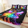 thumbnail image 3 of Feelyou Dreamy Black Princess Full Size Sheets, Kawaii Angel Fairy Elf Bed Sheets, Magic Butterflu Animal Sheet Sets, Ultra Soft Bedroom Decor, 4pcs, 3 of 7