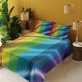 thumbnail image 3 of Ambesonne Rainbow Fitted & Top Sheet Set with Shams, Pride Flag Inspired Design, Multicolor, 3 of 5