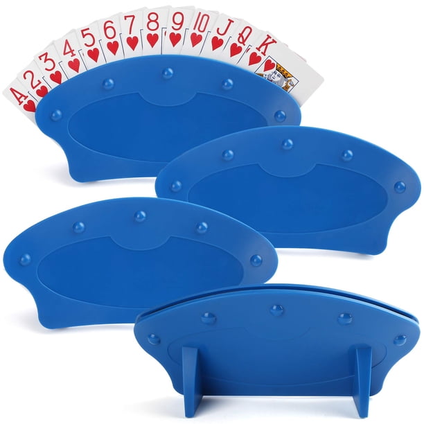 Tarjeteros LotFancy para jugar a las cartas, paquete de 4 unidades, plástico, azul