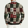thumbnail image 4 of CCRFTGI Sweater for Men 2025 Fall Casual Ribbed Xmas Tree Snowflake Print Sweater Trendy Long Sleeve Crewneck Sweater Pullover Knit Pullover Top Light Gray 3XL, 4 of 6