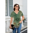 thumbnail image 5 of Zeagoo Women's Boho T-Shirts V-Neck Loose Basic Tee Button Comfy Shirts Casual Daily Wear, 5 of 8
