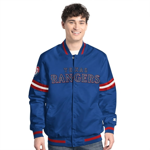 Men's-Starter  Royal Texas Rangers Scout Full-Snap Varsity Jacket