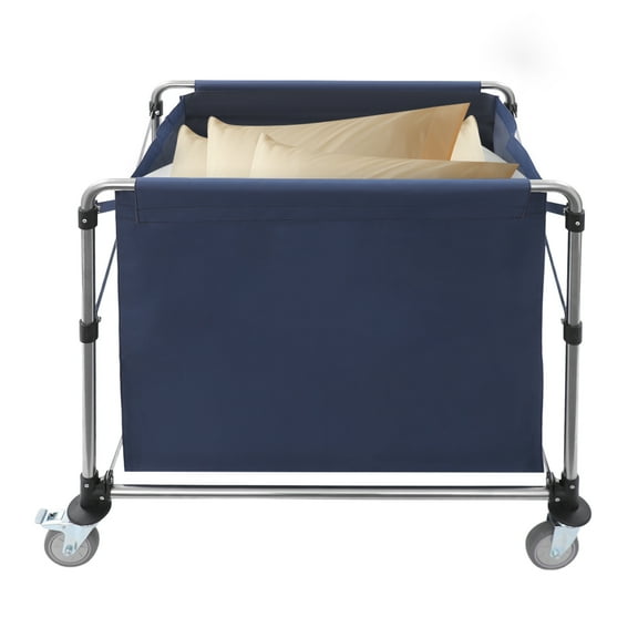 Commercial Laundry Cart, Laundry Cart with Wheels, Folding Laundry Cart Apartments, Homes, Hospitals, Laundries 90*60*88cm/35.43*23.62*34.65in