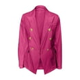 thumbnail image 3 of SwiftWear Women's Double Breasted Blazer Vintage Button Down Jacket Professional Work Casual Dressy Suit​, Hot Pink, 3 of 5