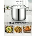 thumbnail image 2 of Cooks Standard 18/10 Stainless Steel Stockpot 24-Quart, Classic Deep Cooking Pot Canning Cookware with Stainless Steel Lid, Silver, 2 of 7