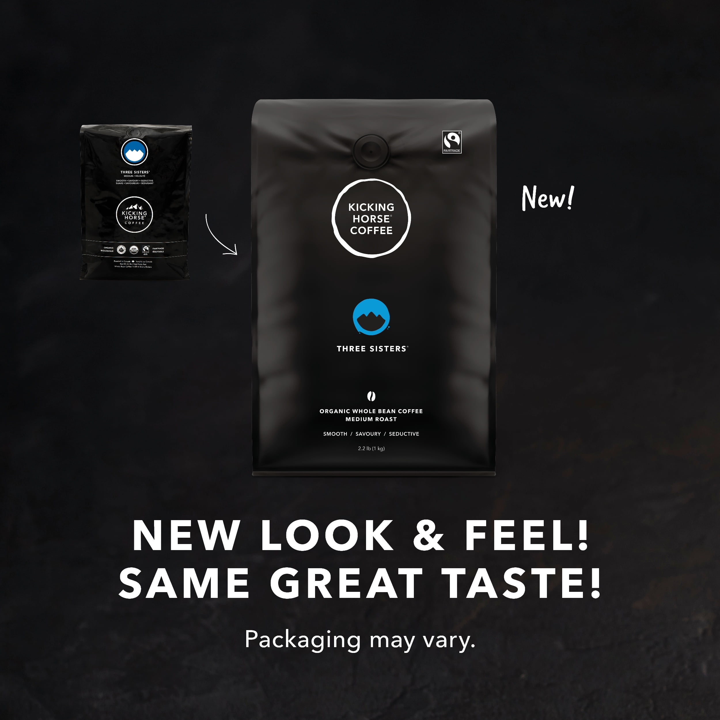 Kicking Horse Coffee, Three Sisters, Medium Roast, Whole Bean, 2.2 lb Bag