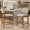 Brown Finish + Gray Cushion, variant on Christopher Knight Home 24.25" Counter Height Bar Stools, Wood Frame, Woven Rattan Back, Brown+Gray, Set of 2