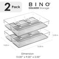 BINO MultiPurpose 4 Section Plastic Drawer Organizer 2 Pack, Clear