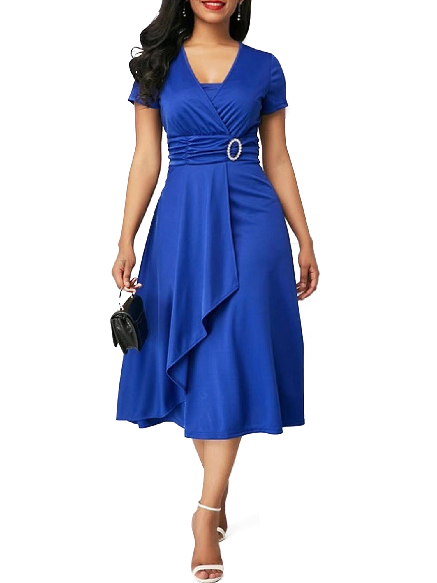 royal blue wrap dress plus size