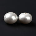 thumbnail image 2 of 100pcs Plastic Beads Imitation Shell & Pearl Half Drilled Abacus White 15.5x12mm Hole: 1.4mm, 2 of 4