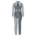thumbnail image 6 of Aislor Gymnastics Jumpsuit for Girls Skating Bodysuit Figure Skating Leotard Sparkly Catsuit Full Body Dance Unitard Grey 10, 6 of 7