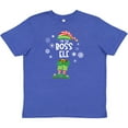 thumbnail image 3 of Inktastic Funny Christmas I'm the Boss Elf with Shoes and Hat Youth T-Shirt, 3 of 5