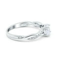 thumbnail image 2 of Simulated Cubic Zirconia Size-6 Art Deco Wedding Engagement Ring 925 Sterling Silver, 2 of 7