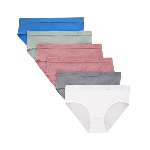 Hanes Originals Ultimate SuperSoft Girls' Underwear Hipsters, 6-Pack, Moisture-Wicking Assorted 12