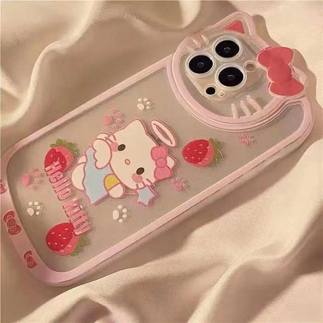 Sanrio funda de teléfono de Hello Kitty, paquete completo de silicona, Anime Kuromi, carcasa trasera a prueba de golpes para iPhone 14, 13, 12, 11, Mini SE