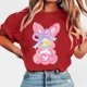 thumbnail image 2 of Tops de Manga Corta de Verano para las Mujeres Imprimir Blusa de Cuello Redondo, Moda Ligera de Poliéster Spandex, 2 of 5