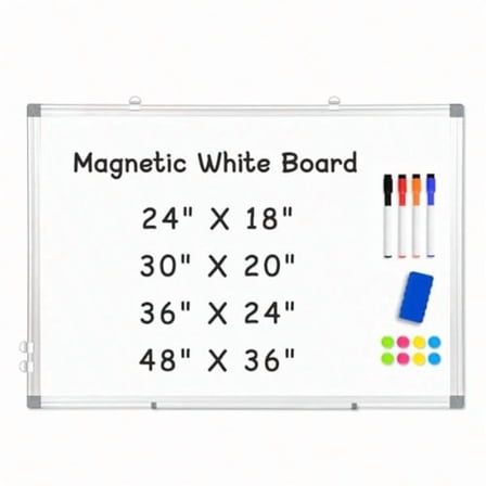 DoubleSided Magnetic Whiteboard 30 X 20 Dry Erase Board Aluminum Frame White Board For Wall Hanging Mounting White Board Dry Erase Marker Board With 4 Markers 1 Pen Tray