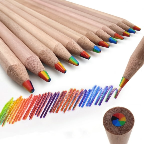 30 Pcs Rainbow Pencils Topboutique 7 Colors in 1 Colored Pencils Wooden Pencils Colorful Pencils Coloring Pencils Break-resistant Pencil for Drawing, Sketching, Doodling, Gifts