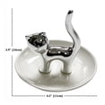 thumbnail image 5 of Jewelry Organizer, Ring Holder Dish, Cat Ring Holder for Birthday Valentines Mothers Day, Silver Long Tail Cat, 5 of 7