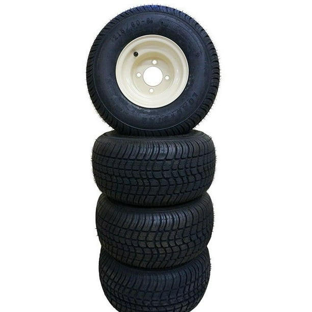 8" Standard BEIGE Golf Cart Wheel & Tire Set