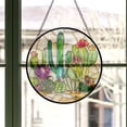 thumbnail image 3 of Stained Glass Window Hanging, White Green Cactus Suncatcher Diamond Glass Panel Hangings Sun Catchers Decor for Birthday for Women, Men, Wife, Aunt, and Mom, Stained Glass, 3 of 6