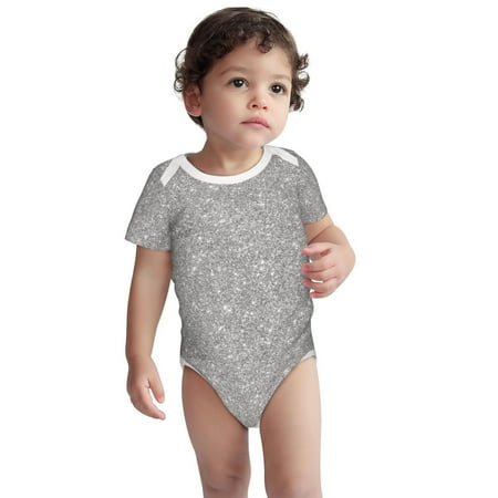 

Fotbe GlitterSilver Pattern Unisex-baby Short-sleeve Bodysuit Short Sleeve Bodysuits One-piece 100% Organic Cotton for Infant Baby Boys Unisex-3 Months