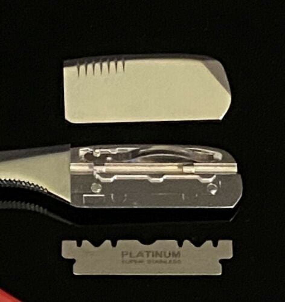 Hair Master Straight Polished Exposed Shaving Barber Razor Black