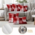 thumbnail image 6 of Red Geometric Outdoor Waterproof Pillow Covers, Watercolor Ombre Modern Abstract Art Decorative Square Throw Pillowcase Sofa Cushion Sham for Patio/Couch/Chair, 16"x16" 2 Pack, 6 of 8