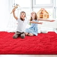 thumbnail image 5 of Lochas Soft Shag Carpet Fluffy Rug for Living Room Bedroom Big Area Rugs Floor Mat Home Decor, 4'x6',Red, 5 of 7